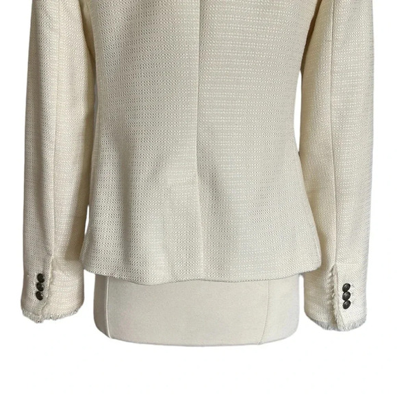 BANANA REPUBLIC Wool Blend Blazer Jacket Two Button Ivory Career Professional, 6 - Picture 9 of 16